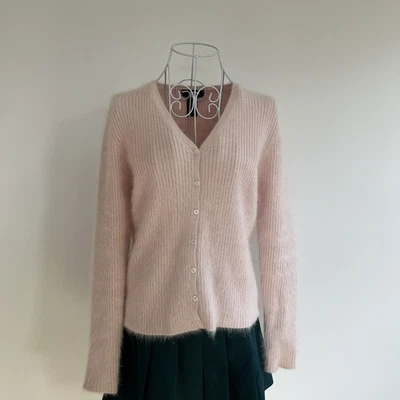 Suéter Ralph Lauren Años 90 2000 De Colección Rosa Botón M Angora Cabello de Conejo Mezcla de Lana Foto 1 de 4