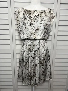 Alice + Olivia Leopard Print Silk Sleeveless Dress Size Small Safari Print - Picture 1 of 10