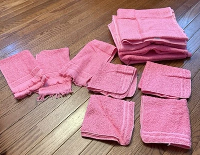 NWOT 11 piece Vintage Cannon Pink Cotton Bath Towel Set Vintage bathroom  - Image 1 of 4