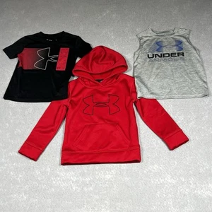 Under Armour Kids Toddler Size 4 Shirt Sweatshirt Bundle Lot Sport - Picture 1 of 13