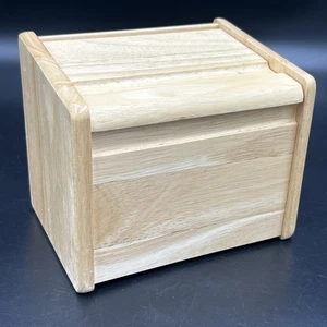 Caja de recetas estilo escandinavo MCM madera tapa con bisagras años 80 hecha en Tailandia - Imagen 1 de 9