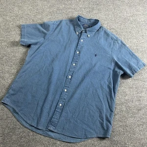 Polo Ralph Lauren Hemd Herren XXL Blau Seersucker Kurzarm Button Down - Bild 1 von 4