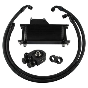 16 Row AN10 Oil Cooler Kit For 2001-2005 Subaru Impreza WRX STi 2.0L 2.5L Black - Picture 1 of 11