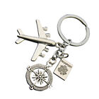 2x Flugzeug Kompass Keychain Key Ring Bag Charm Anhänger Geschenk