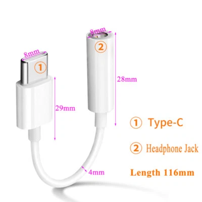 USB-C Type C to 3.5 mm AUX Headphone Jack Adapter Cable for HUAWEI XIAOMI Honor~ - Image 1 of 4