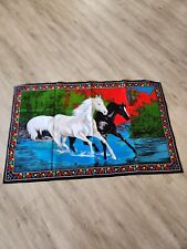Vintage Ha-Va-Ti  Turkish cotton Running Horse Tapestry-100% cotton-hand woven