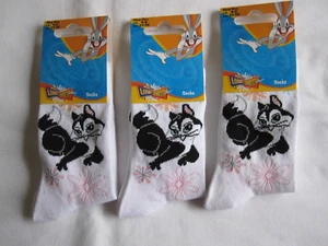 BRANDNEU - 3 PAAR ""LOONEY TUNES"" KNÖCHELSOCKEN - WEISS 6-8 - KOSTENLOSER VERSAND NUR NACH UK - Bild 1 von 3