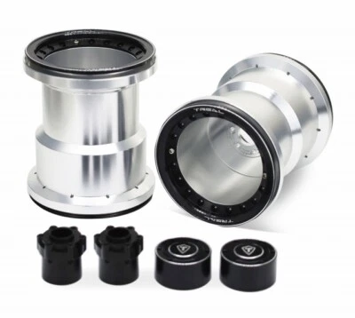 Treal Aluminum Clod SMT10 LMT 2.6" Beadlock Wheel Set of 4 - Sliver/Black - Image 1 of 2