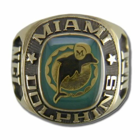 Miami Dolphins Large Classic Goldplated NFL Ring Cover