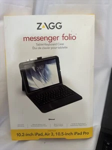ZAGG Keyboard Messenger Folio, Charcoal - For Apple iPad 10.2", Air 3, 10.5" Pro - Picture 1 of 2