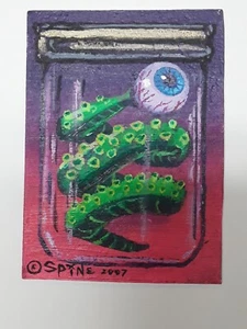 Tiny Size Original Art by Spine Horror DO NOT OPEN Monster 2.5 by 3.5 ACEO - Bild 1 von 2