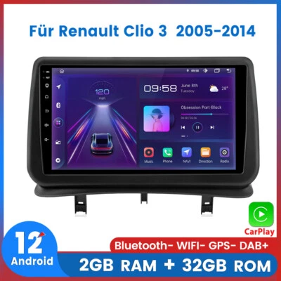 2+32GB Carplay Android Auto Für Renault Clio 3 2005-2014 Autoradio GPS Navi WIFI - Bild 1 von 4