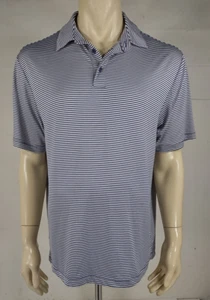 Rory Whelan Golf blau weiß gestreiftes kurzärmliges Performance Poloshirt Large - Bild 1 von 7