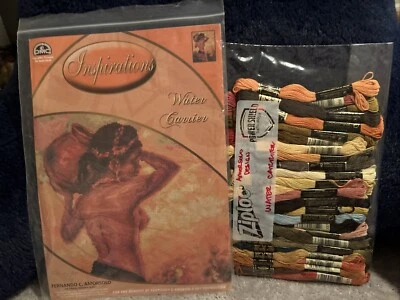 Cross  Stitch by Fernando Amorsolo Masterpiece- Water Carrier With DMC Floss - Image 1 of 2