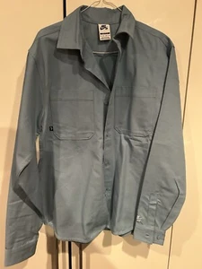 Nike SB skate button down Shirt - Colour: Denim Turquoise/White - Size XS - Picture 1 of 5