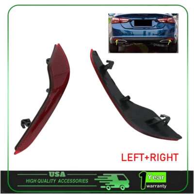 Set of 2 For Chevrolet Malibu 2019 - 2021 Left & Right Rear Bumper Reflector Red — 第 1/4 张图片