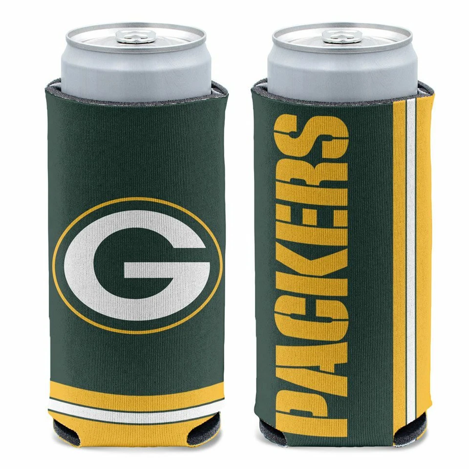 Green Bay Packers 12 oz. ENFRIADOR DELGADO DISEÑO DE 2 CARAS SOPORTE LATA NUEVO WINCRAFT 🏈 Foto 1 de 1