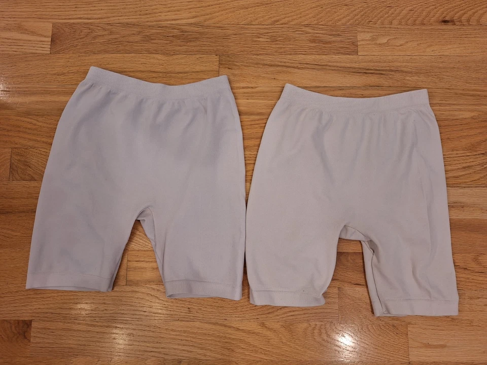 Lote de 2 Pantalones Cortos Niñas Ciclismo Motociclista Pull on Gris L 10/12 Deportes Ejercicio Nylon Foto 1 de 2