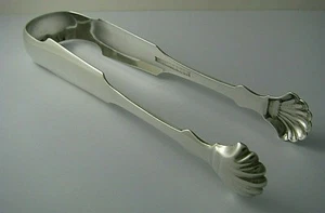 COIN SILVER SUGAR TONGS SUGAR NIPS by W.P & H. Stanton c1830s Mono "ES Lee" Rare - Picture 1 of 12