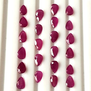 Natural Unheated Ruby 6X4 mm Pear Faceted Earth Mined Wholesale Loose Gemstone