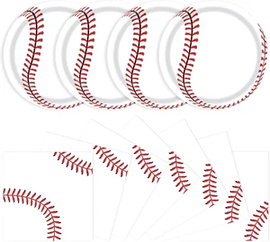 40 Pcs Baseball Plates and Napkins, Paper Dinner Plates and Napkins, Classic Sty - Picture 1 of 23