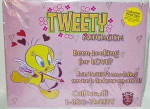 Looney Tunes Tweety Bird Matchmaker Tin Sign Poster NEW UNUSED - Picture 1 of 1