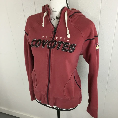 REEBOK PHOENIX COYOTES NHL Full Zip Red Hooded Sweatshirt Hoodie Women's Size L Cover