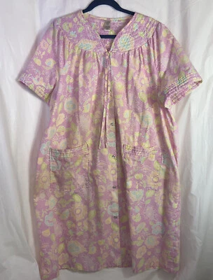 Classic Elements Nightgown Floral Short Sleeve Cotton House Dress 1X - Image 1 of 3