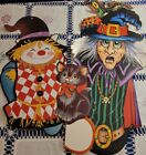 Halloween Lot Of 3; Die Cut/Jointed Hinged; 1988 Beistle Witch; Cat; Scarecrow