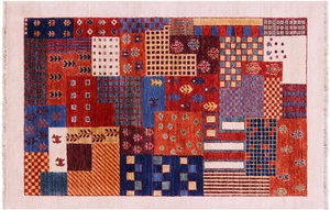 3' 4" X 5' 0" Tribal Gabbeh Handmade Rug - Q23312 - Picture 1 of 7
