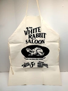 VINTAGE JACK DANIELS WHITE RABBIT SALOON LYNCHBURG TENNESSEE WHISKEY APRON RARE - Picture 1 of 1