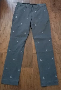 Polo Ralph Lauren Herren grau Totenkopf gekreuzte Knochen schmale Passform Chino Hose Gr. 30x30 - Bild 1 von 6