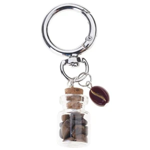 Handcrafted Acrylic Coffee Bean Charm Bottle Keychain For Individualized Style - Picture 1 of 8