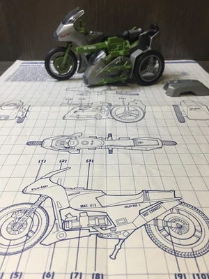 1985 GI Joe Серебряный Мираж Мотоцикл 100% Полный Hasbro ARAH Винтажный - Изображение 1 из 4