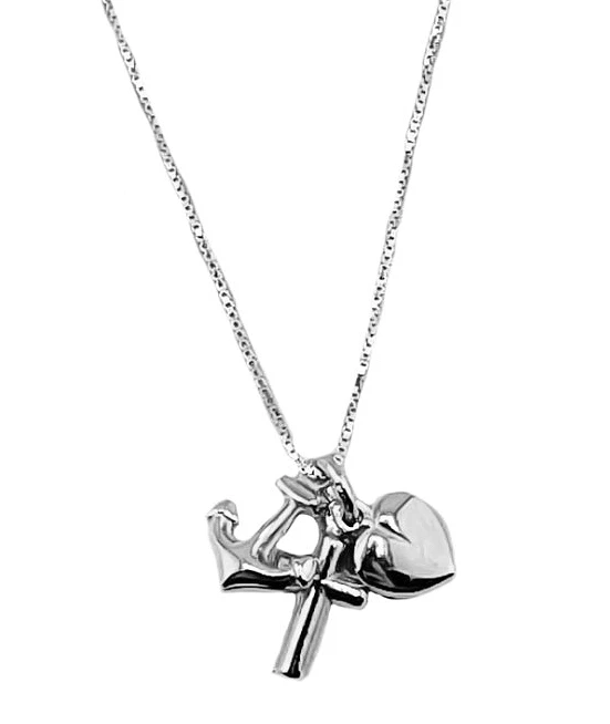 Collana Uomo Cesare Paciotti Croce Crocifisso in acciaio con zirconi neri