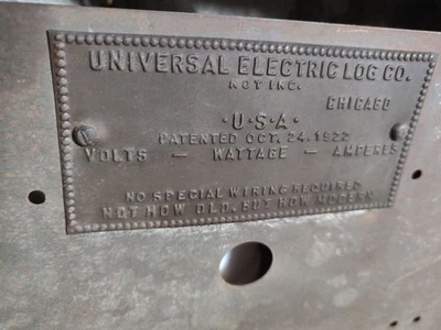 True Vintage Light Up Fireplace Wood Logs Faux Fire Electric Mid Century Modern  - Image 1 of 4