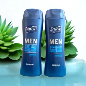 Suave Professionals Men 2 in 1 Shampoo & Conditioner Ocean Charge 12.6oz 2 Pack - Picture 1 of 2