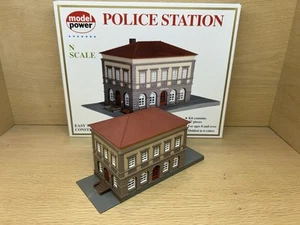 Model Power #1504-N Scale Police Station Building Kit-partially built - Picture 1 of 7