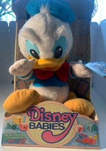 Disney Babies Vintage Baby DONALD DUCK Plush in Box 1987 12" Playskool NOS - Picture 1 of 11