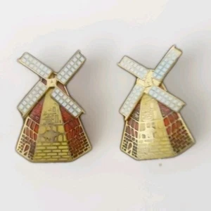 2 prendedores de molino de viento amarillo rojo INSIGNIA Minero recién llegado NYC Sustainment Brigade DUI - Imagen 1 de 3