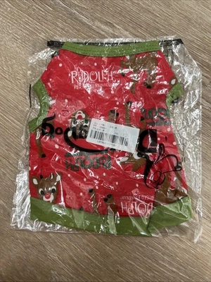 DROOLING DOG RUDOLPH RED NOSE REINDEER DOG TSHIRT CHRISTMAS SIZE X-SMALL - Image 1 of 2