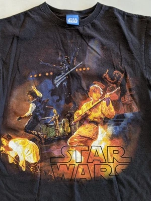 Винтажная футболка 2000-х Star Wars Rock Band большой принт размер M очень хорошее состояние товара  - Изображение 1 из 4