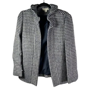 Chaqueta Blazer Coldwater Creek Mujer Tweed Talla 8 Azul Gris Metálico Mezcla Lana - Imagen 1 de 13