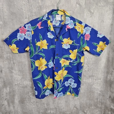 Vintage 90s Napili Hawaii Youth 16 Tropical Floral Hawaiian Aloha Shirt Tiki - Image 1 of 4