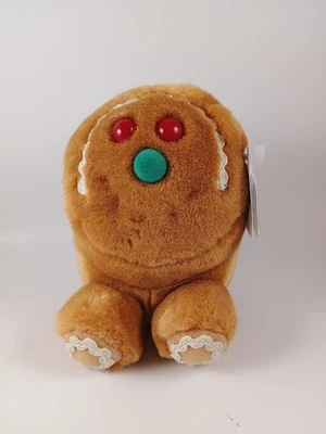 NEW w/Tag PUFFKINS plush GINGERBREAD MAN Spice Vintage CHRISTMAS  5" Stuffed Toy - Image 1 of 4