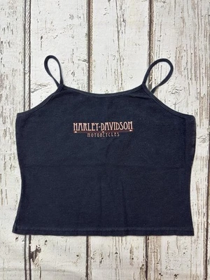 Винтажная черная женская майка Harley Davidson Motorcycles Schaeffer's Orwigsburg - Изображение 1 из 4
