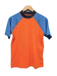 Lands' End Boys Size XL-Husky Rash Guard Swim Shirt Neon Short Sleeve NwT - Picture 1 of 5