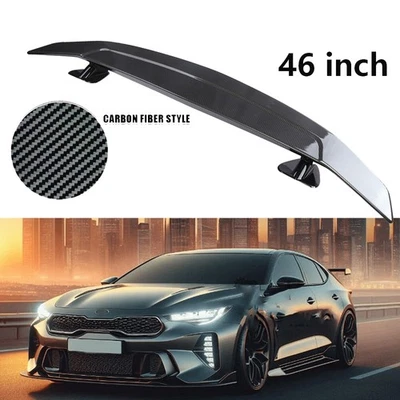46"Rear Trunk/ Spoiler Racing Lip GT Wing Carbon Fiber Style For KIA K5 23-2025 Foto 1 de 4