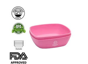 SILICONE BOWL LOT OF 20 pc Silicone Food Grade Safe no slide Bowls Pink NEW - Picture 1 of 4