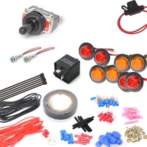 UTV/SXS/ATV Turn Signal Kit w/8 LED Round Light for Polaris Range -Toggle Switch - Picture 1 of 10